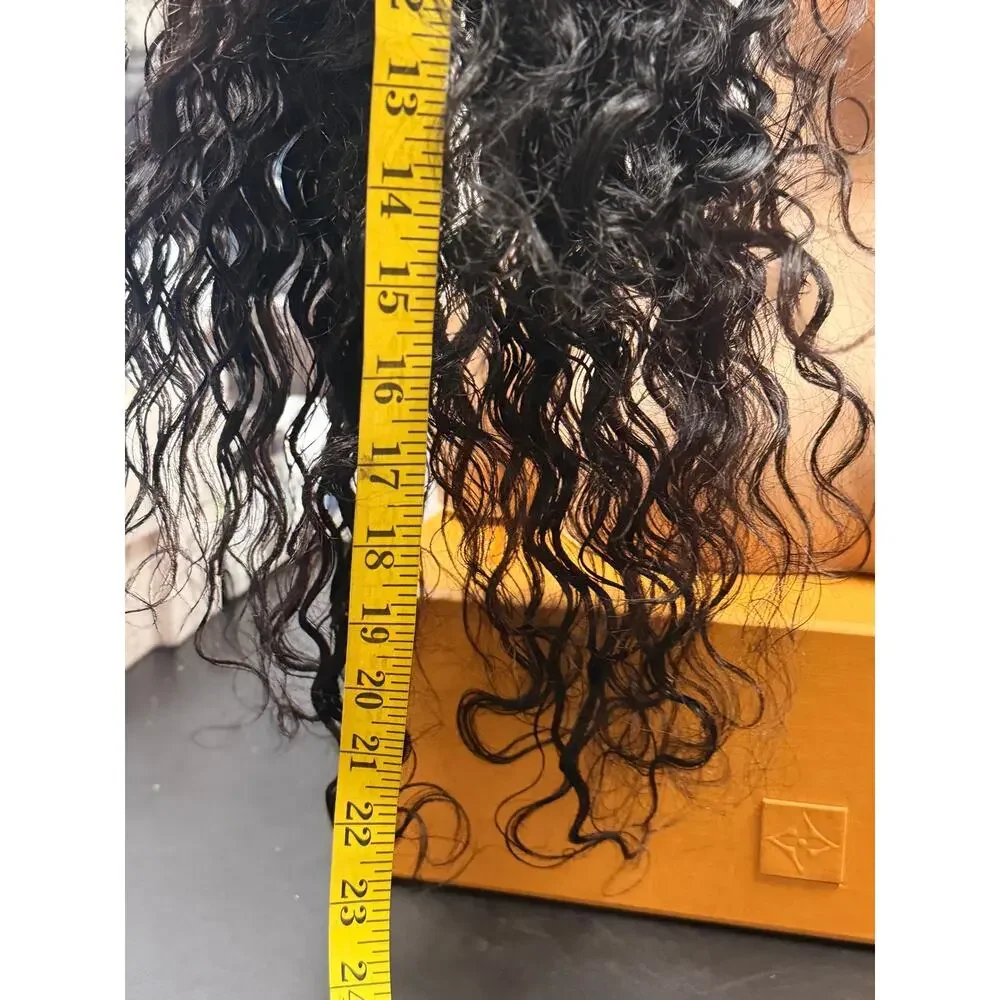 360 Lace Deep Wave Human Hair Wig Natural Black 22